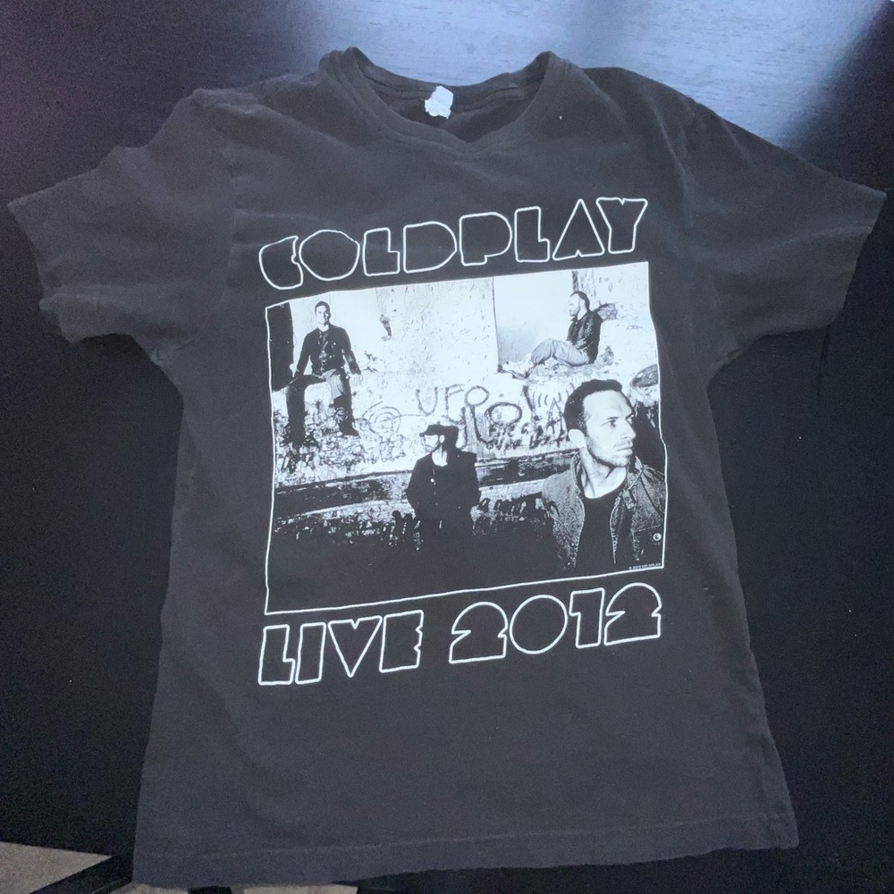 Coldplay Live Concert merch 2012 Black T-Shirt